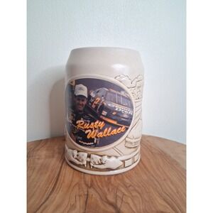 Vintage 1995 Rusty Wallace Miller Genuine Draft NASCAR Beer Stein #2 Ford CUI